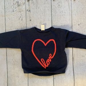 Navy blue knitted sweater with heart/love